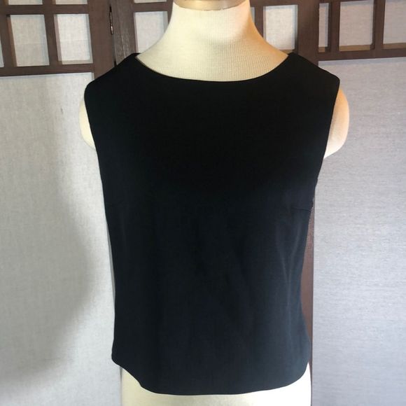 Garfield and Marks black sleeveless top size Sm textured knit side zipper - Picture 1 of 8